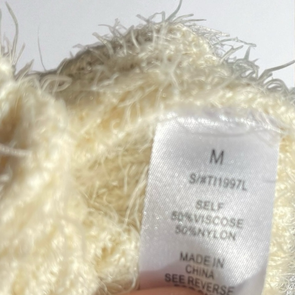 Faux Angora Off Shoulder Crop Sweater. NWOT. Size Medium. - Picture 5 of 7